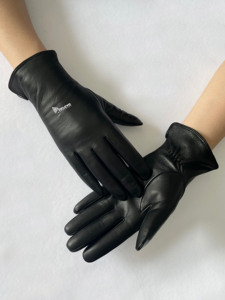 Gants d'hiver en cuir véritable pour femmes, doublure tricotée, écran tactile, confortables, fabriqués en usine BSCI - Product Image 5