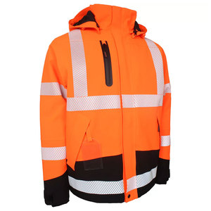 Veste de sécurité haute visibilité pour homme, imperméable, multi-poches, bandes réfléchissantes, veste de chantier haute visibilité imperméable - Product Image 5