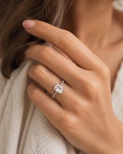 Wholesale 10K 14K 18K Solid Gold Antique <b>Cushion</b> Rose Cut & <b>Round</b> Lab Diamond DEF Color VSVVS Clarity IGI Certified Wedding Ring - Product Image 5