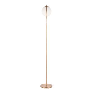 Lámpara de pie Moon Contemporary de metal dorado y vidrio esmerilado - Product Image 3