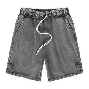 Pantalones Cortos Personalizados 2026, 100% Algodón French Terry, con Serigrafía Personalizada, con Cordón, Efecto Desgastado por el Sol, Estilo Vintage para Hombre, Lavado Ácido - Product Image 5