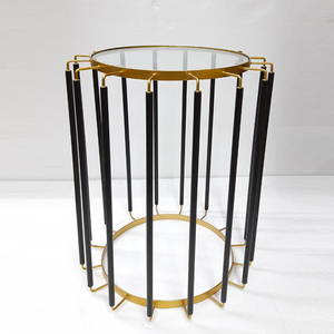 Stylish Aluminum Frame Accent Side <b>Table</b> Glass Top Minimalist for Living Room Bedroom Modern <b>Decorative</b> Furniture - Product Image 4