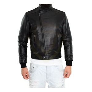Chaqueta de Motociclista de Cuero Vacuno Genuino Premium para Hombre, Chaqueta de Invierno Negra, Chaquetas de Cuero para Hombre - Product Image 3