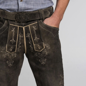 Shorts traditionnels bavarois pour hommes en Lederhosen, 100 % polyester satiné, coupe-vent, imperméable, décontracté chic, écologique, vintage allemand - Product Image 6