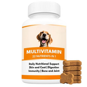 Complément alimentaire multivitaminé biologique pour chiens, sous forme de bouchées molles 10-en-1, pour le bien-être quotidien, le système immunitaire, la peau, le pelage, la digestion, la santé des articulations, avec probiotiques 4B CFU - Product Image 1