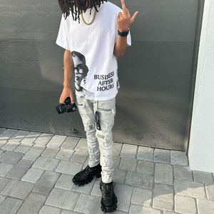 T-shirts Homme Streetwear Vintage à Impression Graphique, Fabrication en Gros par le Fabricant, Personnalisables, Coton Lourd 100% - Product Image 3