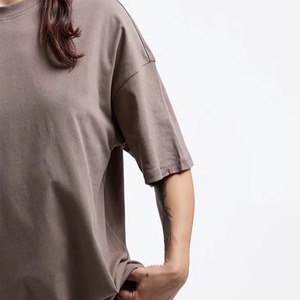 Camiseta de Manga Corta Holgada para Mujer, Cuello Redondo, Hombros Caídos, Secado Rápido, Transpirable, Cachemira Orgánica con Bordado, Precio Bajo - Product Image 5