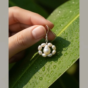 Boucles d'oreilles pendantes en argent sterling 925 faites à la main - Bijoux de mode de Jaipur, Inde - Product Image 2