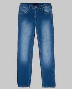 กางเกงยีนส์ผู้ชายทรงตรงผ้าเดนิมยืดได้ ผ้าฝ้ายทอเนื้อแน่น ซักแล้ว ระบายอากาศได้ดี เป็นมิตรกับสิ่งแวดล้อม สไตล์ญี่ปุ่น ฮิปฮอป สีน้ำเงิน - Product Image 4