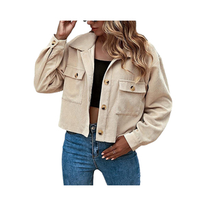 Chaqueta Utilitaria Blanca de Algodón para Mujer, Manga Larga, Cuello Camisero, Cierre de Botón, Estilo Veraniego - Product Image 5