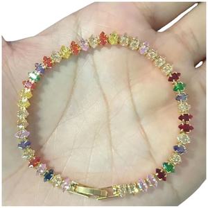 Bracelet tennis unisexe Starsgem en or 14 carats plaqué or, diamants HPHT CVD cultivés en laboratoire de 2 à 11 carats, certifiés IGI, style hip-hop, or clair - Product Image 5