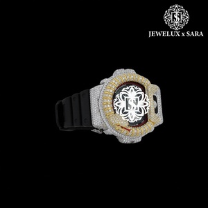 Reloj de Lujo de Moda de Alta Demanda con Esfera de Silicona Negra con Diamantes para Club Deportivo y Uso Nocturno Disponible para Precio de Exportación - Product Image 2