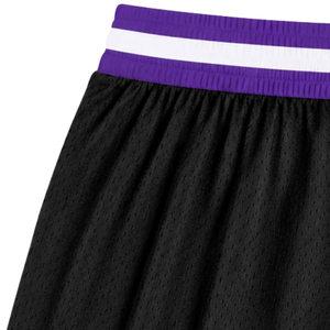 Pantalones Cortos de Baloncesto Sublimados Negros y Morados para Hombre, Tela Ligera, Ropa Deportiva, Uniforme de Entrenamiento de Equipo, Ropa para Partidos - Product Image 4