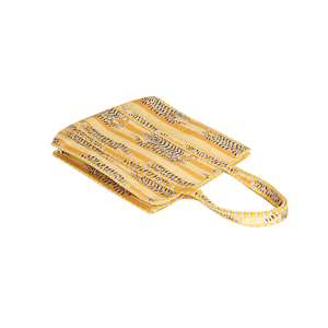 Sac fourre-tout matelassé en coton léger fait main, imprimé tigre, rayures jaunes, réversible, lavable, printemps, automne, été, plage, shopping - Product Image 5