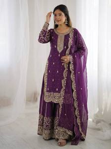 Nouvelle collection de costumes palazzo à broderies lourdes pour femmes - Product Image 3