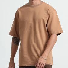 T-shirt Homme Oversize de Luxe en Tissu Biologique Durable, Manches Courtes, Respirant, Style Urbain, Vêtement Basique de Fabrication Usine - Product Image 4