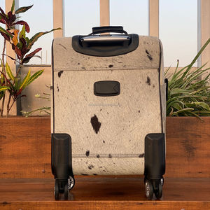 Maleta de lujo de piel de vaca de gran capacidad al por mayor equipaje de viaje de piel auténtica bolsa de carrito para viaje de negocios equipaje giratorio - Product Image 4