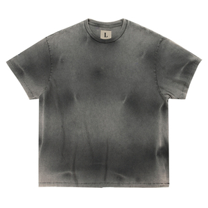 Camiseta Oversize de Hombre Estilo Streetwear con Hombros Caídos, Lavado Ácido, Vintage Pesado, Logotipo Personalizado OEM, 100% Algodón de Secado Rápido al por Mayor - Product Image 1