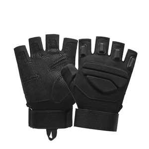 Gants de musculation personnalisés en polyester respirant à demi-doigts avec paume rembourrée et sangle de poignet auto-agrippante, unisexe, pour cyclisme et gym - Product Image 2