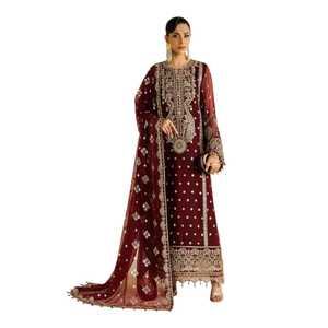 Robes de soirée brodées de luxe pour femmes, tenue de fête pakistanaise, ensemble 3 pièces, taille et couleur personnalisées, tenue de mariage traditionnelle - Product Image 1