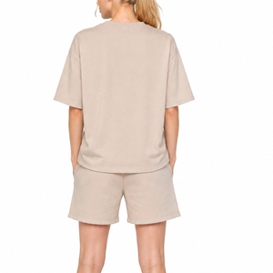 Custom <b>Women's</b> <b>T</b> <b>Shirt</b> <b>And</b> <b>Shorts</b> <b>Set</b> Comfortable Soft Breathable Lightweight Stylish Casual Modern Relaxed For <b>Women</b> Wear - Product Image 2