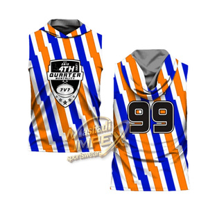 เสื้อเจอร์ซีย์ฟุตบอลแบบไม่มีแขนสำหรับผู้ชาย ลายทาง ระบายอากาศได้ดี ผลิตจากโพลีเอสเตอร์ สำหรับการเล่นฟุตบอลแบบ Flag Football ช่วงควอเตอร์ที่ 4 - Product Image 4