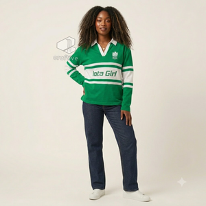 Camiseta de Rugby Iota Phi Lambda para Mujer, con Cuello, Bloques de Color, Estilo Universitario, Polo de Rugby con Letras Griegas Bordadas, Top Deportivo - Product Image 5
