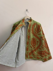 Veste en coton brodée style bohème, respirante, style vintage, veste streetwear, style bohème - Product Image 5