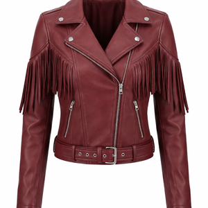 Chaqueta de Cuero para Mujer al por Mayor con Flecos, Diseño Personalizado - Directo del Fabricante OEM - Product Image 1