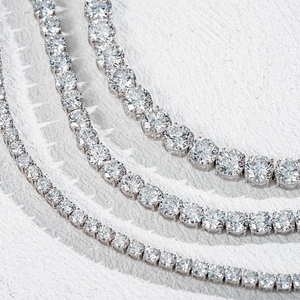 Luxury Moissanite Tennis Bracelet <b>Set</b> <b>Gold</b> Finish Multiple Size Options Sparkling Chain Elegant Stackable Jewelry - Product Image 1