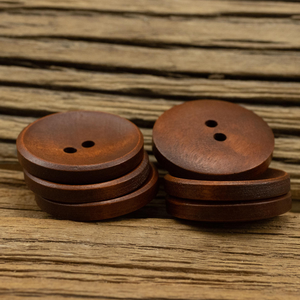 กระดุมไม้สีกาแฟสไตล์เรโทรแบบกำหนดเองสำหรับเสื้อกันลม อุปกรณ์ตกแต่งเสื้อผ้า งานฝีมือธรรมชาติ - Product Image 2