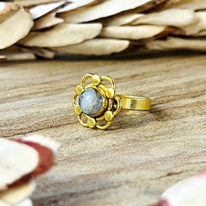 Fashionable Moonstone <b>Rings</b> Boho Brass Jewelry Women 18k Gold Plated Floral <b>Crown</b> Statement Band Fine Fashion Wholesale/OEM/ODM - Product Image 3