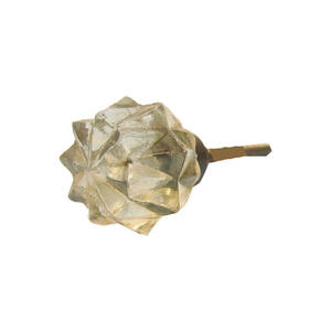 Bouton de meuble en céramique artisanale élégant à motif floral avec texture brillante à pois, écologique pour armoires et tiroirs de cuisine - Product Image 1