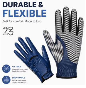 Guantes Deportivos de PU Duraderos y Flexibles, Transpirables, Estilo Casual para Exteriores, Color Azul, para Todas las Temporadas, Cómodos para Golf - Product Image 3