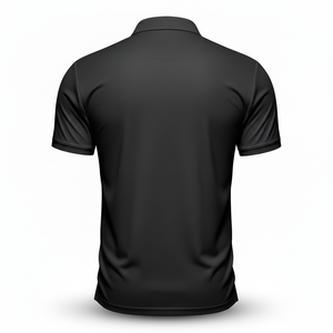 เสื้อเชิ้ตผู้ชายพรีเมียมสีดำสนิท ระบายอากาศได้ดี สไตล์ลำลอง ปักลายโลโก้ด้านหน้า พิมพ์ลายด้วยความร้อน ผ้าถักโพลีเอสเตอร์/คอตตอน 220 กรัม - Product Image 5