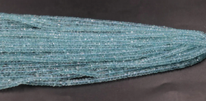 Natural <b>Aquamarine</b> Faceted Rondelle Shape Beads 3-5mm for Jewelry Making - Product Image 2