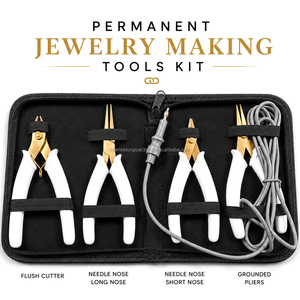 Stainless Steel Jewelry Making Tools Kit Flush <b>Cutter</b> Needle Nose Pliers Grounded Pliers Professional Jewelry Repair Tool Set - Product Image 1