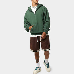 Sudadera con capucha de manga larga para hombre, de secado rápido, transpirable, con media cremallera, para running, gimnasio y entrenamiento, con hombros caídos y corte oversize - Product Image 2