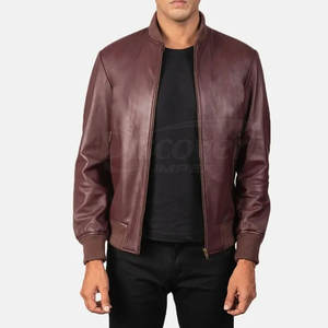 Chaqueta de Cuero para Hombre, Estilo Bomber, con Logotipo Personalizado, Precio al por Mayor - Product Image 2