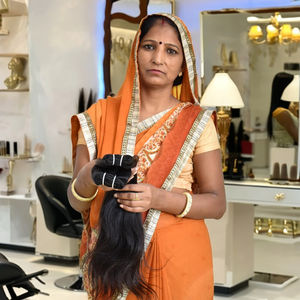 100% cheveux humains non transformés Temple aligné sur les cuticules Remy vague naturelle profonde crépus longue ligne droite noir cheveux humains indiens - Product Image 6