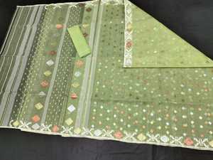 Exclusivo Deshi Dhakai Jamdani Sharee Export Oriented para mujeres JAMDANI FABRIC Azul ROJO VERDE Golden Sky Blue de Bangladesh - Product Image 6