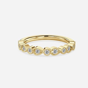 Anillo de Boda de Media Eternidad con Diamantes Cultivados en Laboratorio de 2 Quilates, Corte Marquesa, en Oro Amarillo de 14K, para Mujer, Venta al Por Mayor - Product Image 4