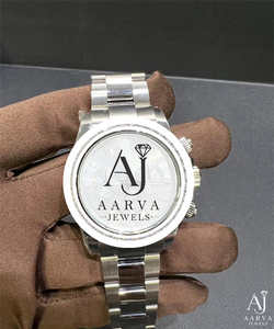 Silver Dial Automatic Mechanical High Quality Chronograph Dress Watch Stainless Steel <b>Bracelet</b> - Product Image 1