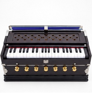 Harmónium de Música Clásica India con Doble Fuelle y Bolsa de Transporte, Instrumento de Teclado Tradicional Negro para Actuaciones en Vivo - Product Image 1