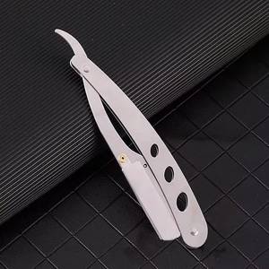 New Upgraded Stainless Steel Straight <b>Razor</b> With Replaceable Blade For <b>Men</b> Barber Shop Use Single Blade Shaver - Product Image 1