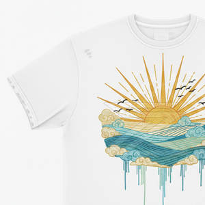 T-shirt en coton doux avec broderie unique, design délavé, tendance mode, vêtement décontracté - Product Image 3