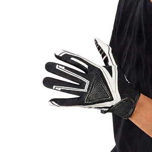 Gants de football américain personnalisés OEM pour receveur, à doigts complets, en cuir synthétique respirant, avec fermeture auto-agrippante et grip adhérent, unisexe - Product Image 5