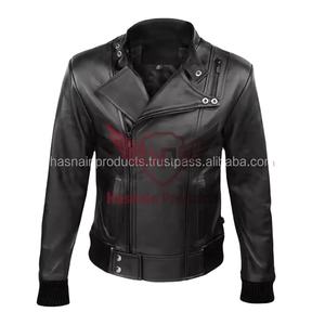 แจ็กเก็ตบอมเบอร์หนังของผู้ชายแบบสั่งทำพิเศษพร้อมเสื้อแจ็คเก็ตหนังแท้ที่ได้แรงบันดาลใจมาจากมอเตอร์ไซด์ - Product Image 2