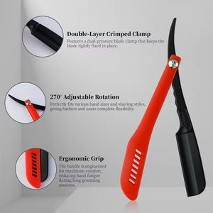 Red Handle Stainless Steel <b>Razor</b> With <b>Single</b> <b>Blade</b> And ABS Plastic Grip For Precision Shaving - Product Image 6