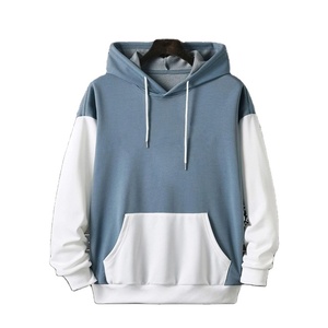 เสื้อฮู้ดดี้แขนยาวสองสีทรงโอเวอร์ไซส์สำหรับผู้ชาย สไตล์สตรีทแวร์ ผ้าฝ้ายฟลีซระบายอากาศ ขายส่งเสื้อฮู้ดดี้ผู้ชาย - Product Image 3